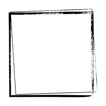 Frame border, square grunge shape icon, vertical rectangle decorative doodl.. Stock Illustration