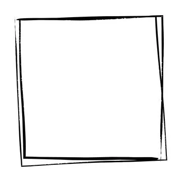Frame border, square grunge shape icon, vertical rectangle decorative doodl.. Stock Illustration