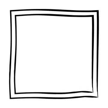 Frame border, square grunge shape icon, vertical rectangle decorative doodl.. Illustrazione stock