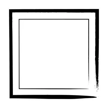 Frame border, square grunge shape icon, vertical rectangle decorative doodl.. イラスト素材