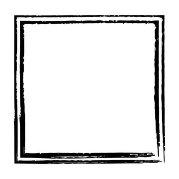 Frame border, square grunge shape icon, vertical rectangle decorative doodl.. Illustrazione stock