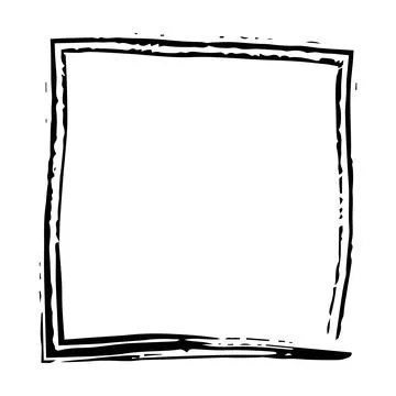 Frame border, square grunge shape icon, vertical rectangle decorative doodl.. Stock Illustration