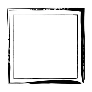 Frame border, square grunge shape icon, vertical rectangle decorative doodl.. Stock Illustration