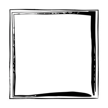 Frame border, square grunge shape icon, vertical rectangle decorative doodl.. Stock Illustration