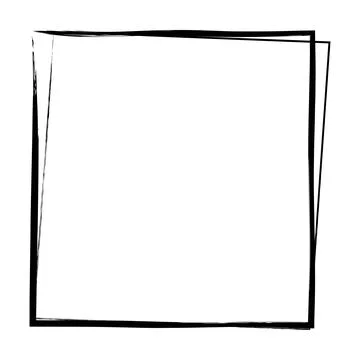 Frame border, square grunge shape icon, vertical rectangle decorative doodl.. イラスト素材