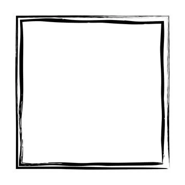 Frame border, square grunge shape icon, vertical rectangle decorative doodl.. Stock Illustration