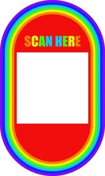 Frame border square qr code scan for retail shop rainbow pride colorful Stock Illustration