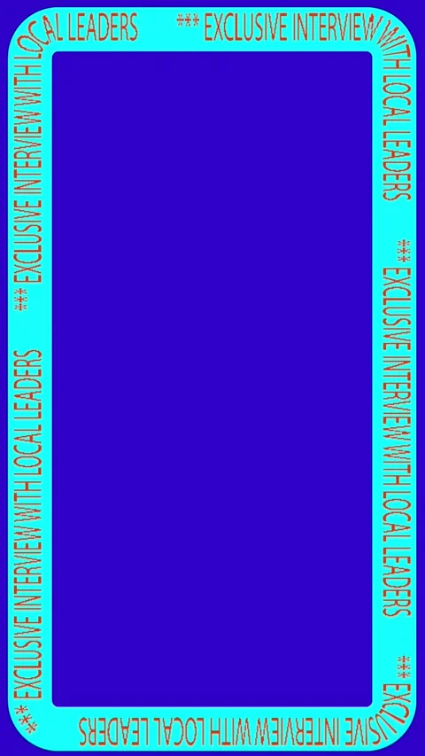  Frame border with text EXCLUSIVE INTERVIEW WITH LOCAL LEADERS. 库存影片 333029637