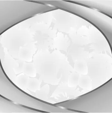 Frame with botanical elements in silvery gray tones. Vector illustration. Stock Illustration