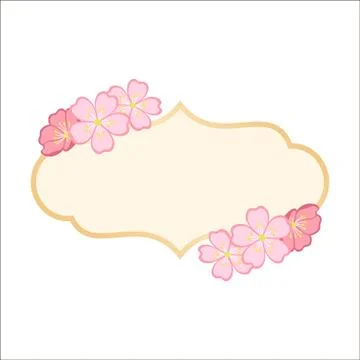 Frame with branches of cherry blossoms. Stock Illustration