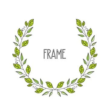 Frame branches with leaves Stock Illustration