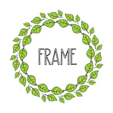 Frame branches with leaves Stock Illustration