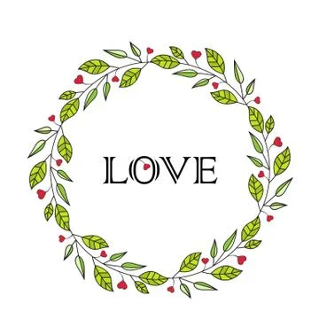 Frame branches with leaves Stock Illustration