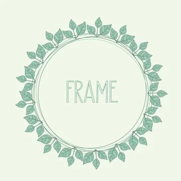Frame branches with leaves Stock Illustration