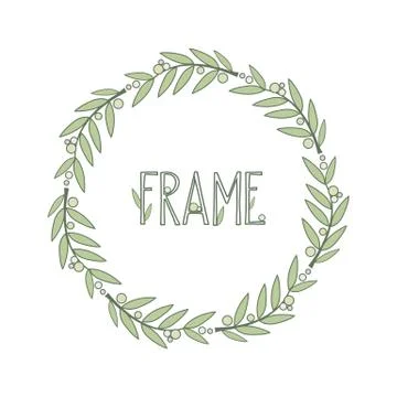 Frame branches with leaves Stock Illustration