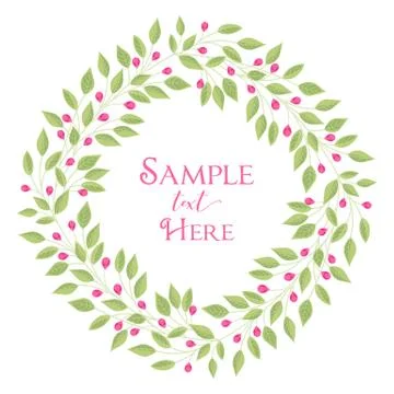 Frame branches with leaves Stock Illustration