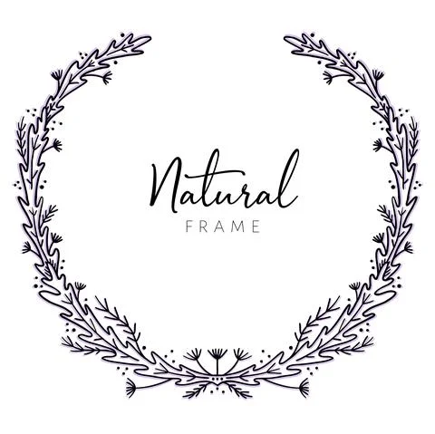 Frame of branches for text decoration in doodle style. Stock Illustration
