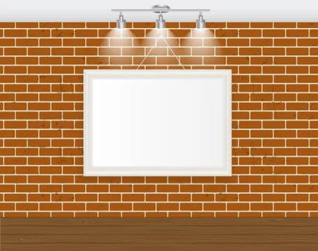Frame on Brick Wall for Your Text and Images,  Illustratio Stock Illustration