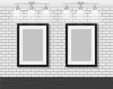 Frame on Brick Wall for Your Text and Images,  Illustratio Stock Illustration