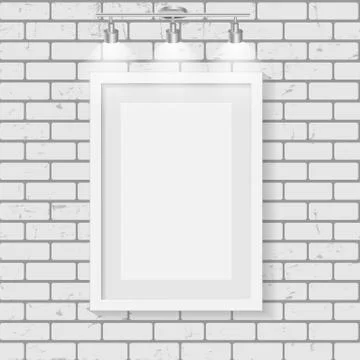 Frame on Brick Wall for Your Text and Images,  Illustratio Stock Illustration