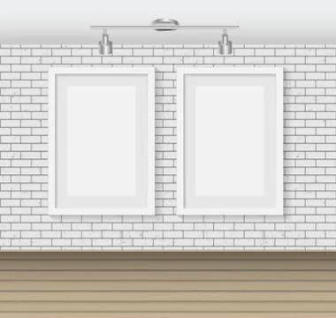 Frame on Brick Wall for Your Text and Images,  Illustratio Stock Illustration