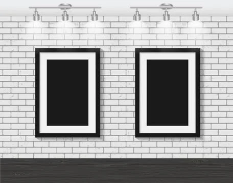Frame on Brick Wall for Your Text and Images,  Illustratio Stock Illustration