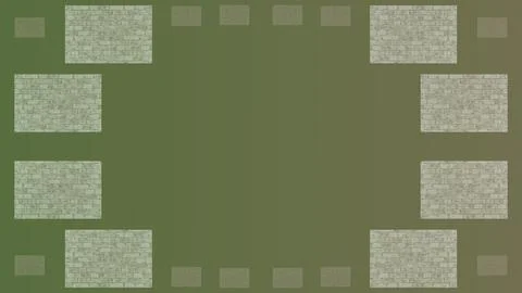 Frame with brick windows on green gray gradient Stock Illustration