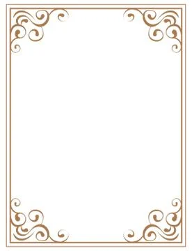 Frame with brown patterns on a white background Stockillustratie