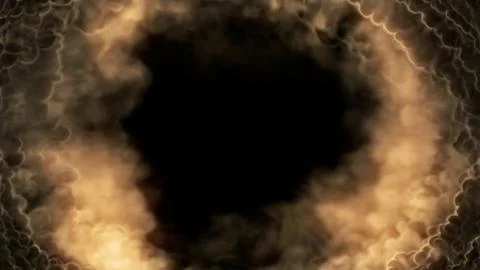 Frame of burning clouds - tunnel in the dense smoke Stock Illustration