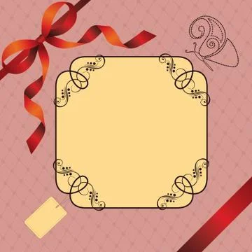 Frame with butterfly Stock Illustration