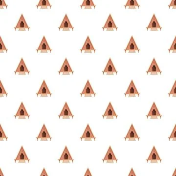 A frame cabin seamless pattern repeating background Stock Illustration