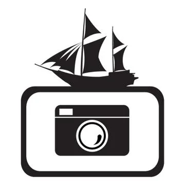 Frame With Camera Illustrazione stock