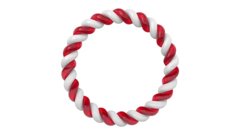 Frame from candy cane on white background. Isolated 3D illustration Stock Footage 318945147