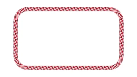 Frame from candy cane on white background. Isolated 3D illustration Stock Footage 318945150