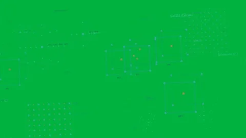 Frame capture starting tech HUD with transparent bg, showing wire cubes, radial Stock Footage 333630167