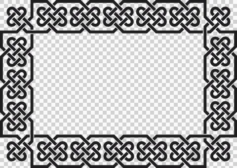 Frame with Celtic knots, black Stock Illustration
