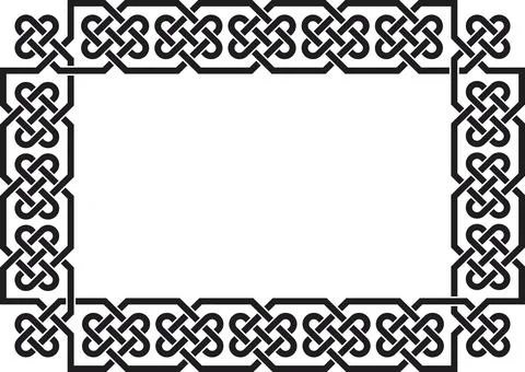 Frame with Celtic knots, black Stockillustratie