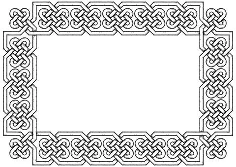 Frame with Celtic knots, with shadows Stock Illustration