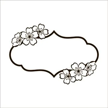 Frame with cherry blossoms. Stock Illustration