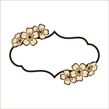 Frame with cherry blossoms. Vector. Stock Illustration