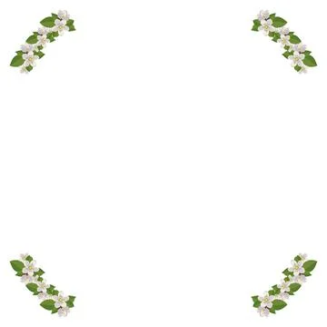 Frame of cherry or apple tree flowers Illustrazione stock