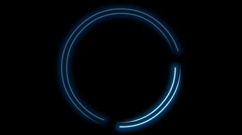 Frame circle blue neon Stock Footage 307990480