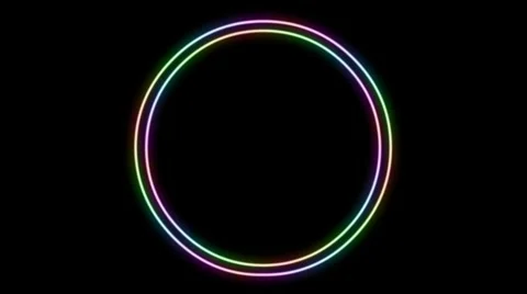 Frame circle rainbow neon Stock-Footage 307990487