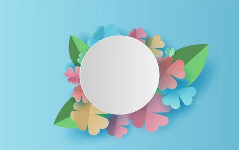 Frame circle for your texture.Holiday Easter day poster element decoration.Cr 스톡 일러스트