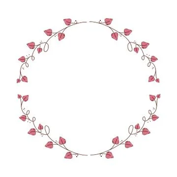 Frame circular of leafs in shape heart isolated icon Illustrazione stock