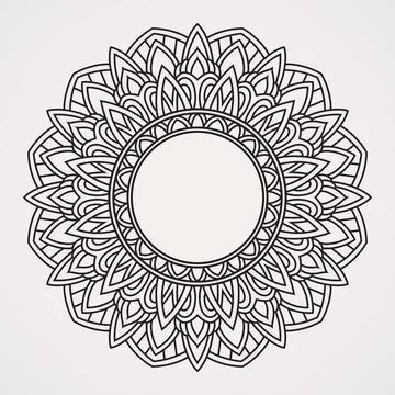 Frame circular pattern mandala. suitable for henna, tattoos, photos, colori.. Stock Illustration