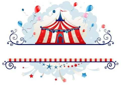 Frame with circus tent Stock Illustration