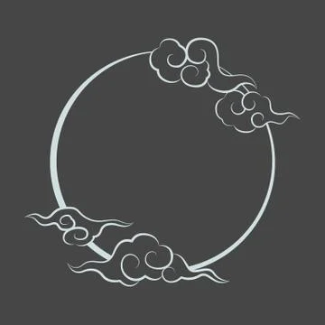 Frame clouds with for decorate Stock Illustration