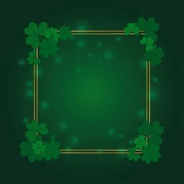 Frame with clover on a green background Stock Illustration