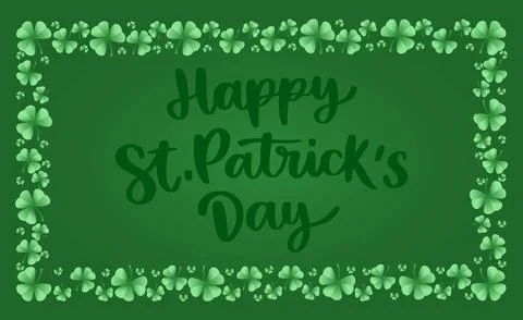 Frame with clover leaves Illustrazione stock